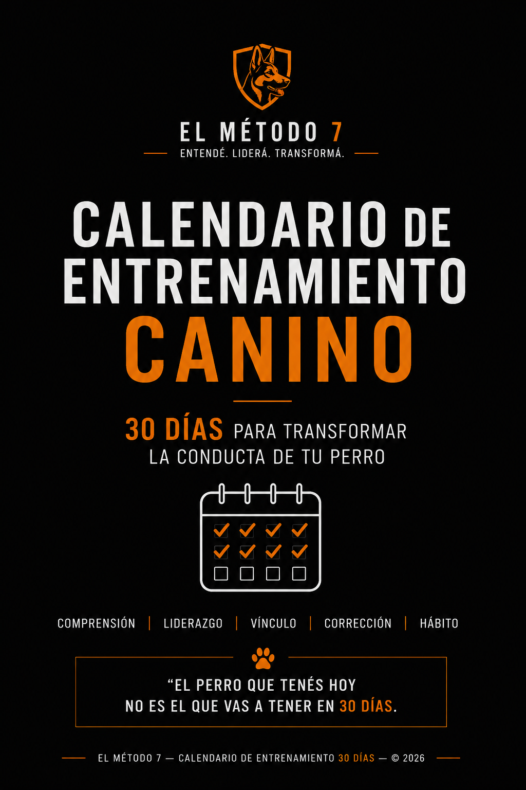 Calendario de entrenamiento 30 días